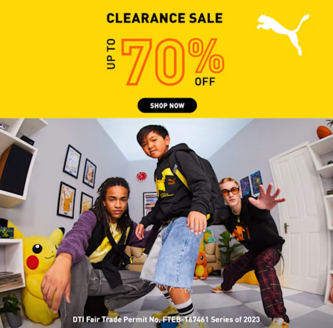gary_requiz's tweet photo. PUMA   SALE       PUMA  SALE        PUMA  SALE 

CLEARANCE SALE UP TO 70% OFF!!! WOW!!

What are you wating for click the link below and BUY!! it NOW!! beforw it will END..

Click here to Order:
1. https://t.co/Bu6f5Sj5kd

#puma #pumasale #salesalesale #SaleAlert #promo https://t.co/4wokQmSpiD