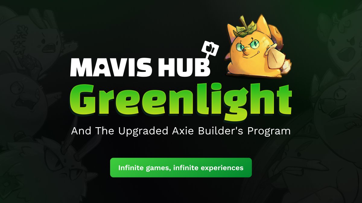 We’re thrilled to introduce Mavis Hub: Greenlight — a new initiative that will increase the number of Axie games on the Mavis Hub by adding a way for the community to vote on their favorite up-and-coming Axie Builder’s Program games. • Play and vote for new Axie games on…