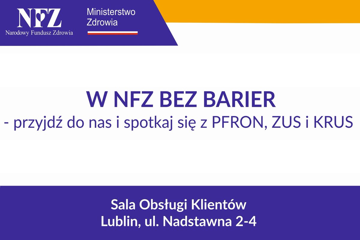 LublinPfron's tweet photo. W #CIDON dowiesz się jak starać się o orzeczenie, jakie są formy wsparcia finansowego i rzeczowego.
Zapraszamy do Oddziału #NFZ Lublin ul. Nadstawna 2-4, dzisiaj do godz. 14.00 https://t.co/DXUmVaJ1sQ