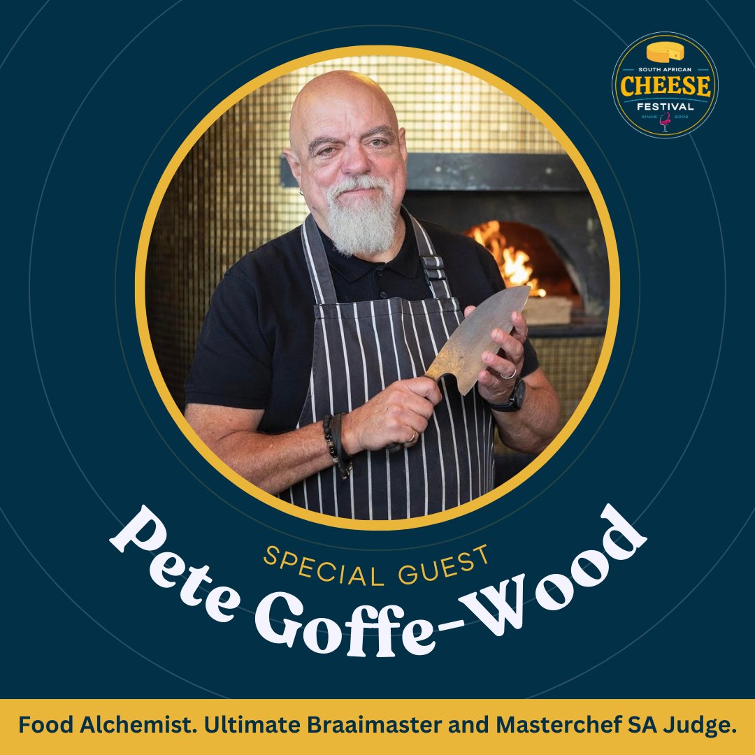 Introducing the culinary maestro joining us at the South African Cheese Festival: the Food Alchemist himself, Pete Goffe-Wood!

With a remarkable 31 years as a professional chef, he's an expert who has truly mastered the art of cooking. Get your tickets on Howler today!