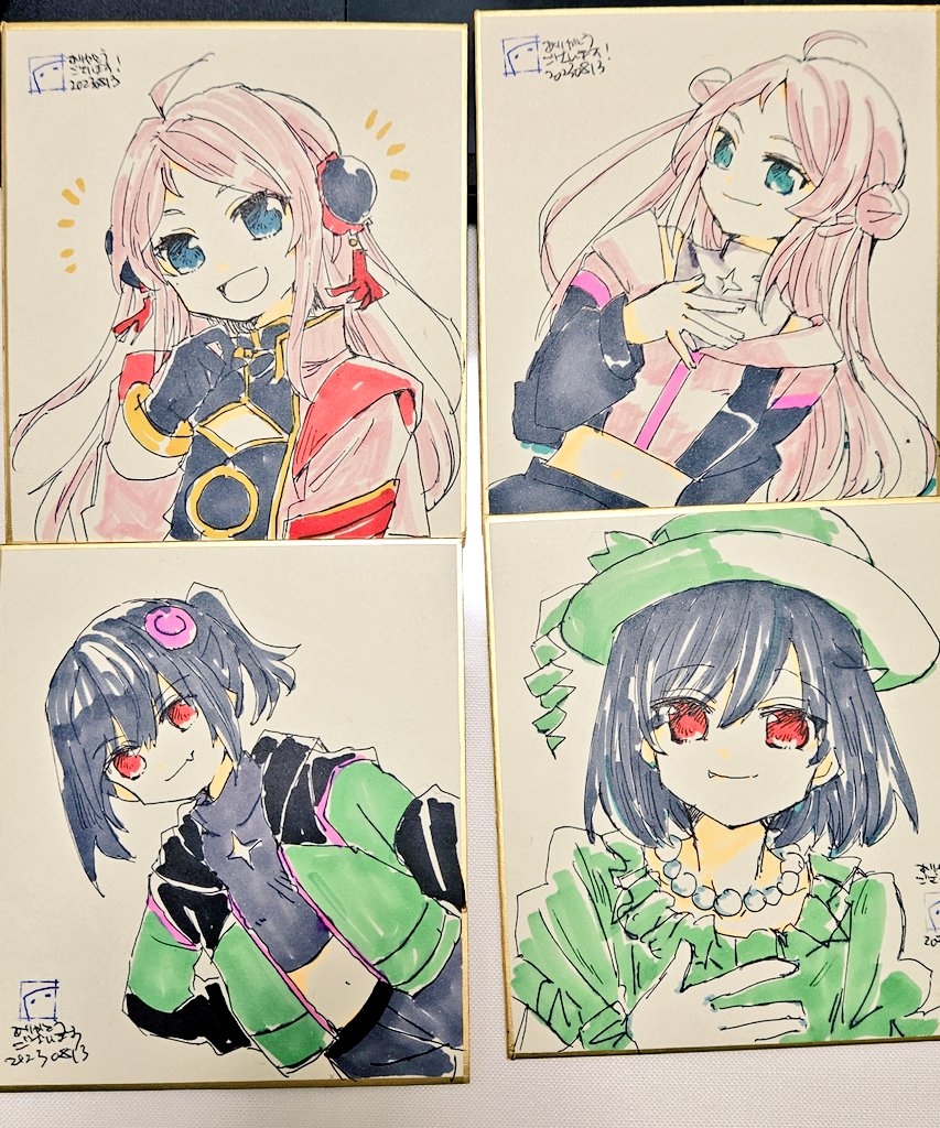 ランしおちゃん…色紙だよ…(あと他にも6枚描いてる)