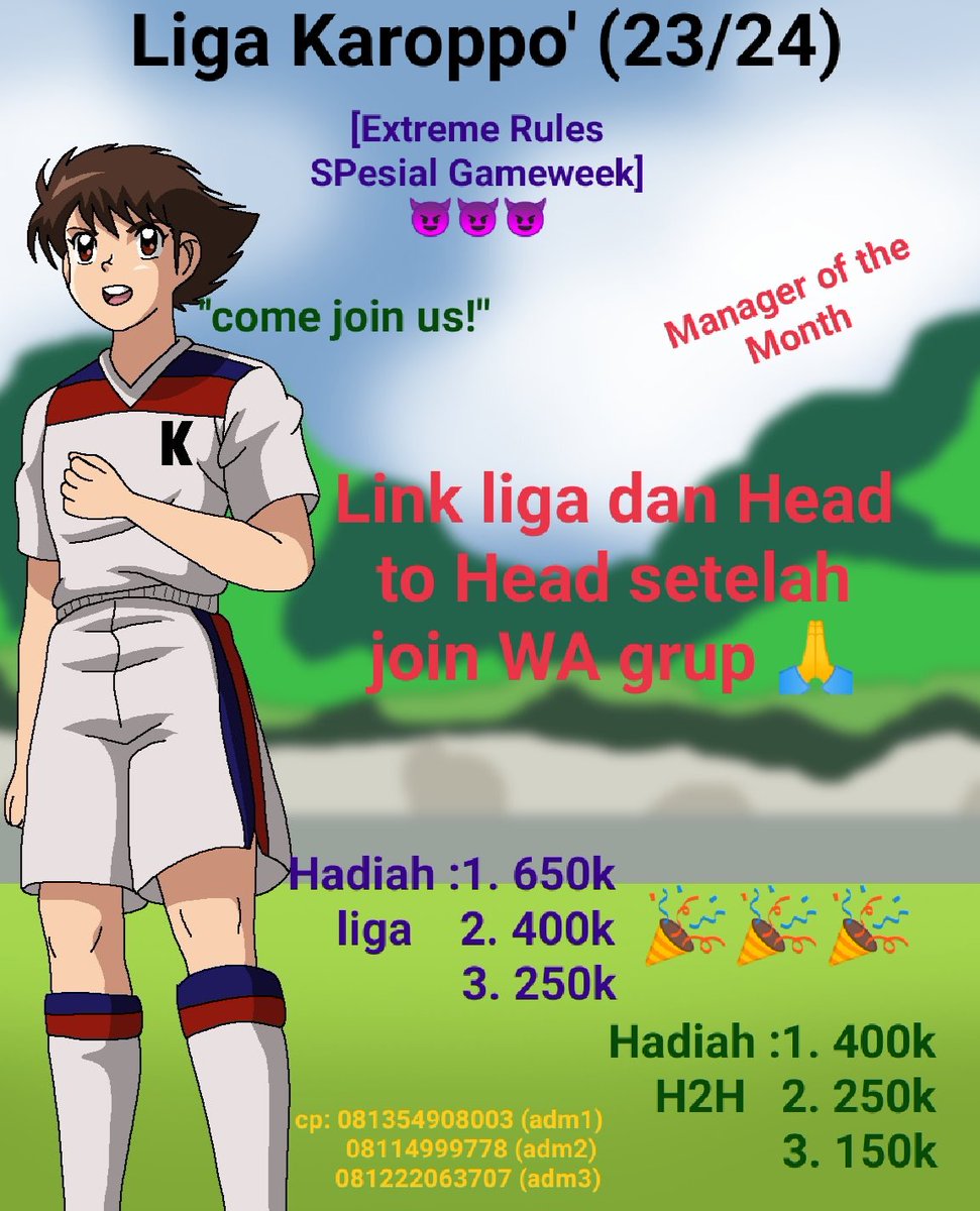 SyahdanAli's tweet photo. $eason ke-3, Liga penuh kejutan dan hadiah dadakan. Mari ramaikan, info join silahkan kontak nomor admin yg tertera. Thanks a lot 🙏
CC: @pisangij01 #FPLCommunity https://t.co/m0OUf3JSs1