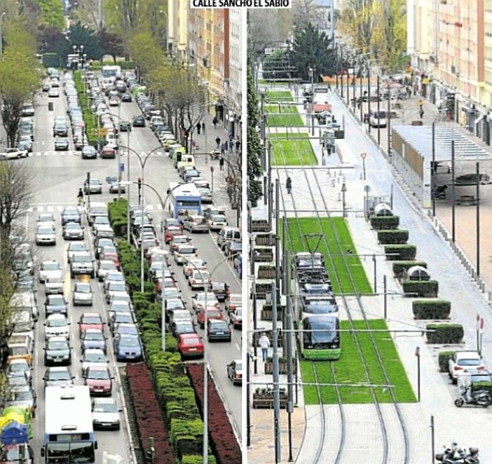 🌳Before Vs. After in Vitoria-Gasteiz 🇪🇸 Ask your government for leadership and you will get a more livable, green and joyful city 👇👇