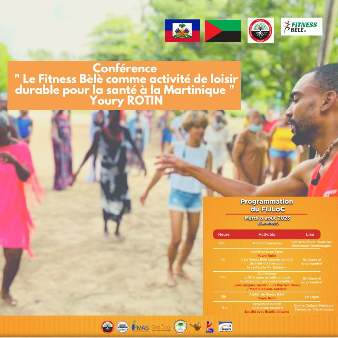 YouryRotin's tweet photo. 📢 Conférence internationale Exceptionnelle 📢
Thème : "Fitness Bèlè comme Activité de Loisir Durable pour la Santé en Martinique"

Date : Mardi 8 Août
Heure : 11h (Heure de la Martinique)
Lieu : Haiti ou En ligne via Zoom
Lien de Connexion : https://t.co/ZMMzbr8nDa

Youry Rotin https://t.co/VYQggEwf8E