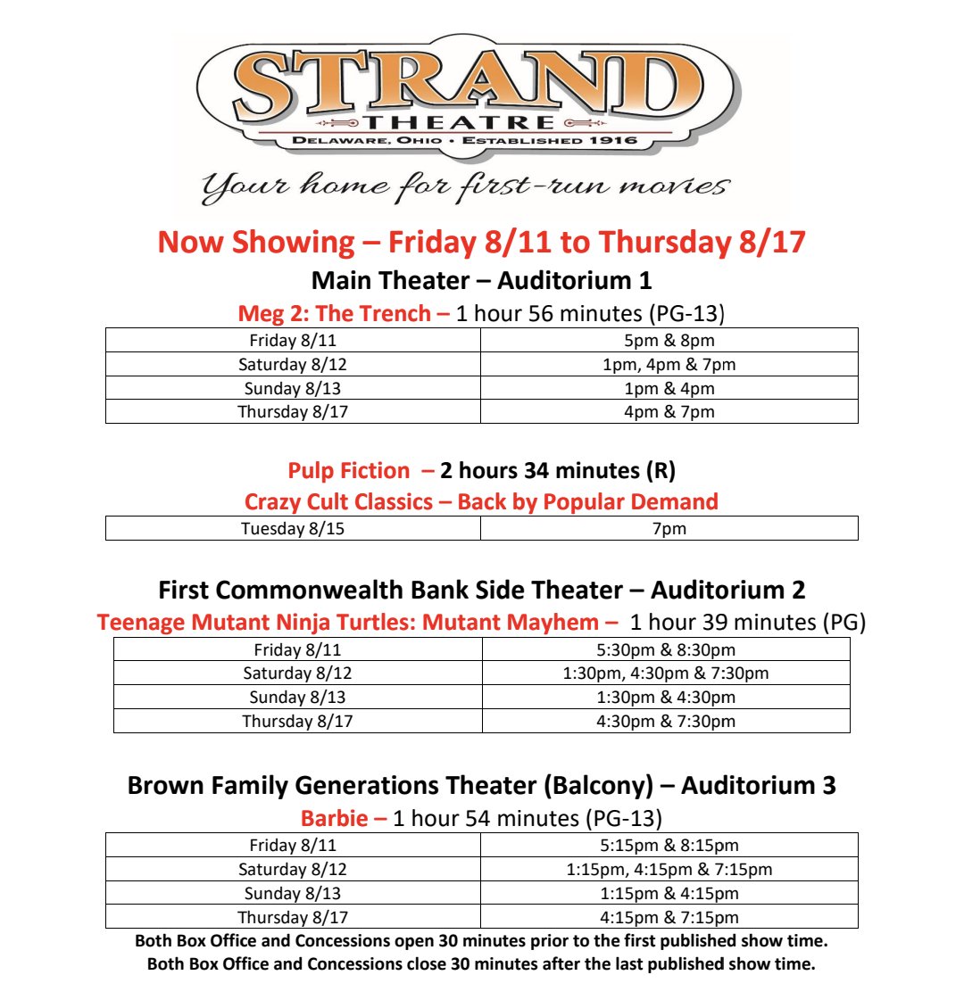 Plan your weekend now.
TheStrandTheatre.net