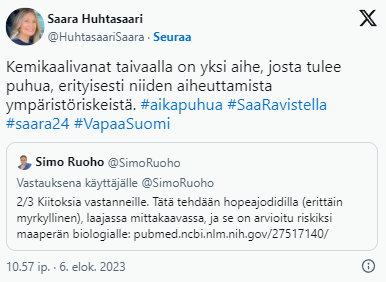 Dimmu141's tweet photo. Lauran siskon pressavaalikampanja on täydessä iskussa https://t.co/XU5I36qQY4