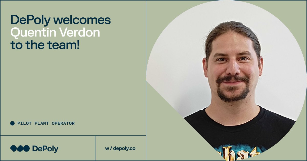 DePolySA's tweet image. Quentin has a broad experience in the fields of agrochemical and pharmaceutical technologies. With a solid background in managing chemical facilities, he just joined DePoly as a Pilot Plant Operator!
Welcome to the team, Quentin!🚀
#team #recycling #plantoperator #ValaisWallis