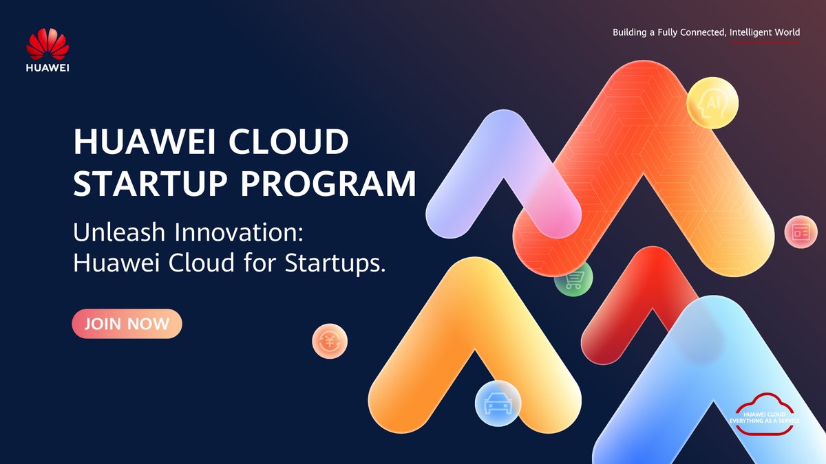 HuaweiCloud1's tweet photo. #HuaweiCloudStartupProgram is your preferred partner to kick off. Get cloud infrastructure and technical support to fuel your growth, drive innovation, and achieve success. Explore more: https://t.co/STuY2Ui9pC #startup #HuaweiCloud https://t.co/tMqN5uMtOr