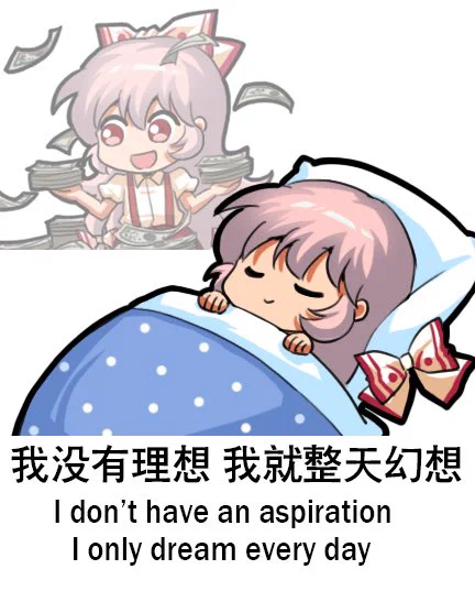 I don't have an aspiration,I only dream every day