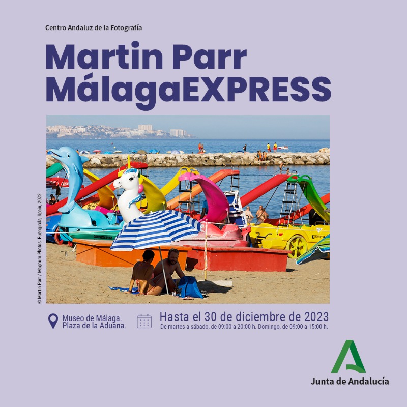 AndaluciaJunta's tweet photo. #Málaga vista a través del objetivo de #MartinParr

Tanto si eres de Málaga como si eres turista, no dejes de visitar esta #exposición inédita del fotógrafo británico en el @Museo_Malaga

Abierta de martes a domingo, en el horario habitual del #museo