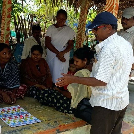 TbBhadrachalam's tweet photo. Sir/Madam  #NikshayaDivas was supposed to be on 24th July but it was celebrated in #TUBurgampahad yesterday due to floods. #TBpatients and their family members are made aware about the importance of #Nutritionfood by playing the #snakeandladder game. and conducted TB awareness. https://t.co/RdEGjSL6P2