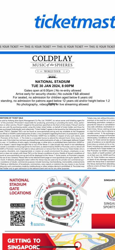 WTS TIKET COLDPLAY SG STANDING 30 JANUARI 2 TIX. Bisa DM gaiiss! 🫶🏻