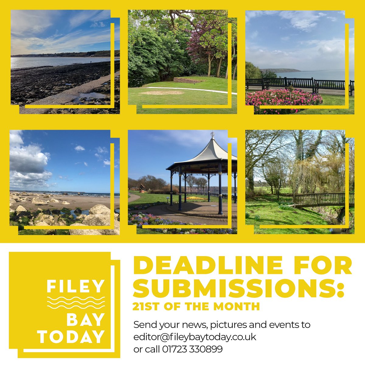 FileyBayToday's tweet image. We are getting ready for the next issue of Filey Bay Today. 
If you have any news, events or live entertainment, please get in touch!
Email editor@fileybaytoday.co.uk or phone 01723 330899. 

#filey #hunmanby #muston #gristhorpe #woldnewton #reighton #primrosevalley 
#localnews