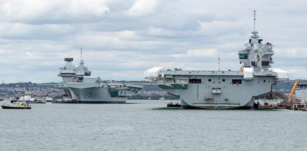 Solent_Cruises's tweet photo. With the return of HMS Prince of Wales to Portsmouth late last week, at least for the August period, both Royal Navy aircraft carriers are alongside and can be viewed up close on one of our harbour tours. @HMSQNLZ @HMSPWLS @visitportsmouth @PHDockyard @Portsmouth_born https://t.co/apwmdLks0f
