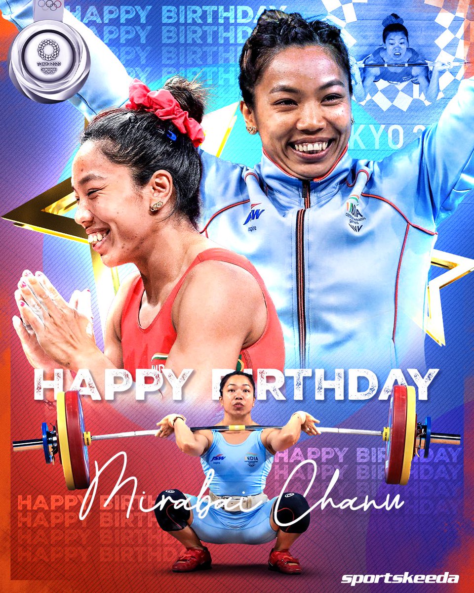 🥈2020 Olympics
🥇2017 World Championships
🥈2022 World Championships
🥉2020 Asian Championships

Happy Birthday to India's star weightlifter Mirabai Chanu! 🎉🥳

#MirabaiChanu #Weightlifting #SKIndianSports