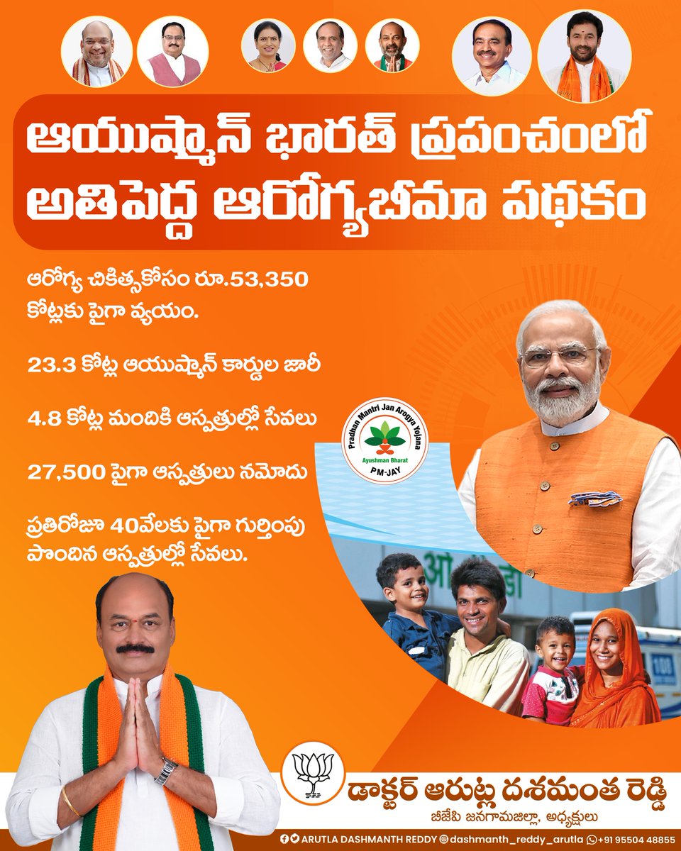 drdashmanth's tweet photo. ఆయుష్మాన్ భారత్ ప్రపంచంలో అతిపెద్ద ఆరోగ్యబీమా పథకం...
#AyushmanBharat
#ADR #ADR4BJP #TeamADR #arutladashmanthreddy #dashmanthreddy #dasmanth #Arutla #bjp4jangon #bjpjangon #jangonbjp #jangondistrict #jangonassembly #jangonconstituency #jangonmunicipality #jangon https://t.co/X7dYI6axQG