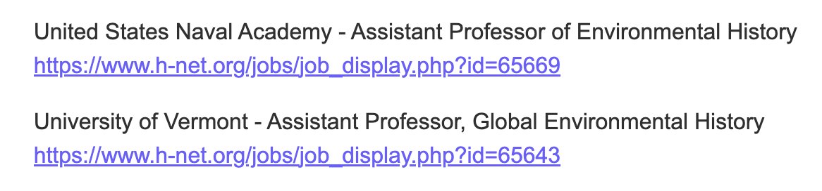 monicaMedHist's tweet image. Very much hoping that the search committees for these #EnvironmentalHistory jobs are considering #DiseaseHistory as part of their remit. There's a whole new world of scholarship now that needs to be incorporated into every curriculum.