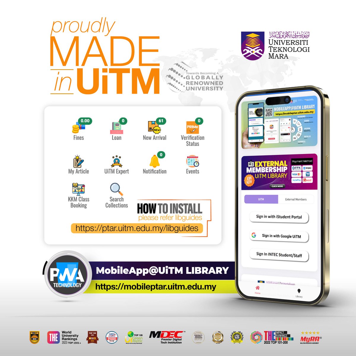 PtarPuu's tweet photo. PROUDLY MADE IN UiTM : MobileApp@UiTM LIBRARY
Semua warga UiTM boleh memuat turun aplikasi ini pada telefon bimbit anda di : https://t.co/YXHagWSJVx
#uitmdihatiku
#libraryforall
#MalaysiaMadani
#proudlymadeinuitm https://t.co/eJfMC16148