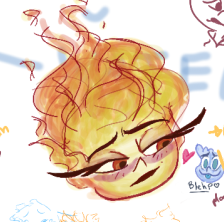 MayContainLou's tweet photo. Doodled with some fellow #Elemental mootsies on magma! Tonight was so dang fun! Artist Moots tagged in the comments! #elementalfanart #ElementalTH #waderipple #emberlumen #emberxwade #bernielumen #BarbieMovie #pixarelemental https://t.co/oZbhfXGN3S