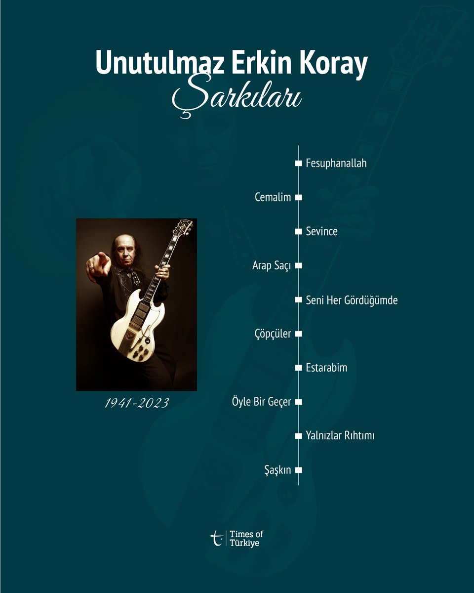 TimesofTurkiye's tweet photo. 🎵 Unutulmaz Erkin Koray Şarkıları 

#ErkinKoray 
#erkinbaba 
#Fesuphanallah
#Cemalim
#Sevince https://t.co/vZYgGhVJEt