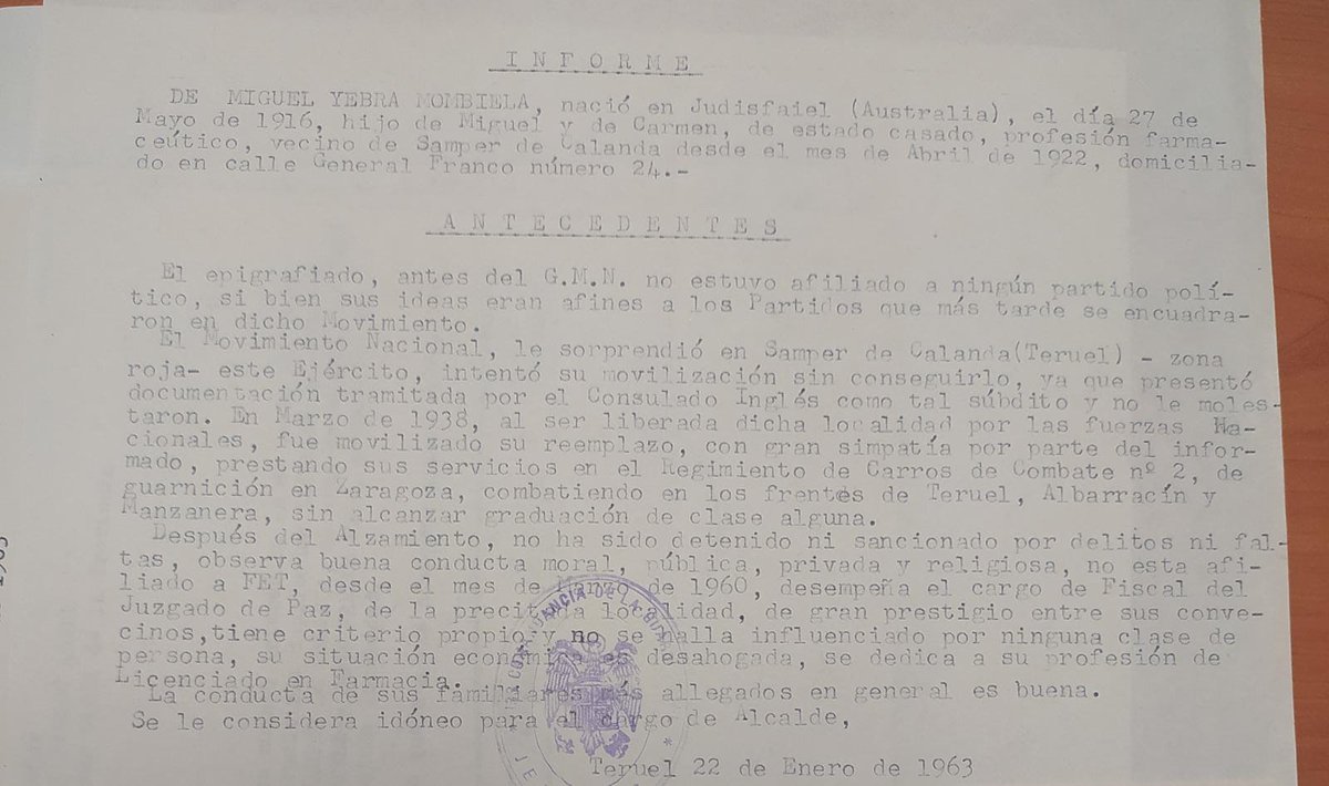 david_alore's tweet photo. Me gustaría saber si hay alguien de Samper de Calanda #samperdecalanda que vea este tuit, o que tenga conocidos en el pueblo, a ver si alguien me puede contar algo más de los curiosos orígenes de este samperino nacido en Australia, ni más ni menos. Miguel Yebla Mombiela. https://t.co/c5WUl8rhoe