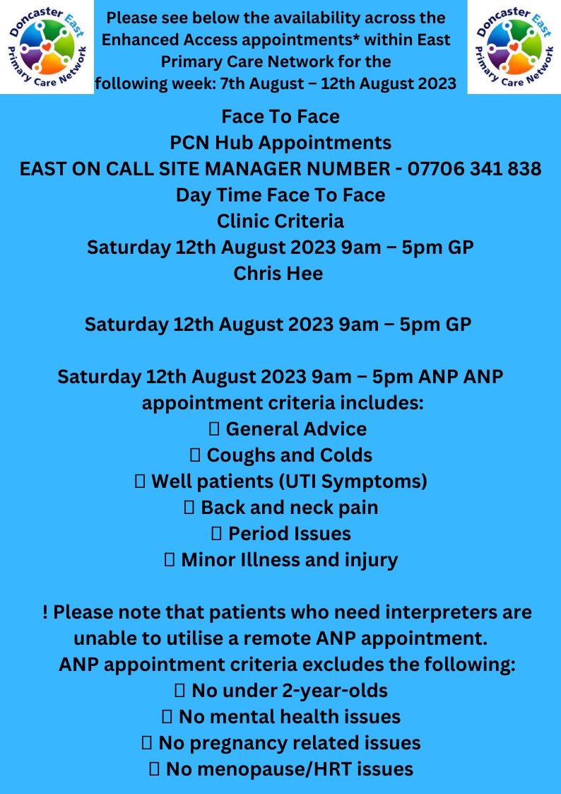 enhanced access appointments and criteria