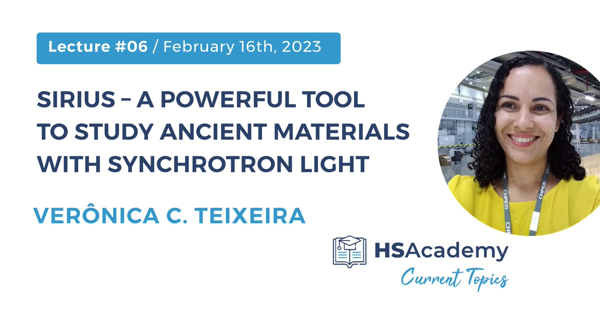 ErihsEu's tweet photo. #HSAcademyDay
Do you know #SIRIUS, the fourth-generation synchrotron light source?
With Dr Veronica C. Teixeira, we learn more about #synchrotron light to study ancient materials and #HeritageScience!
🎦Full video on https://t.co/BwGe0bJvUb
@iperion_hs @CNPEM @CNRsocial_ https://t.co/ajXGvT0nB1
