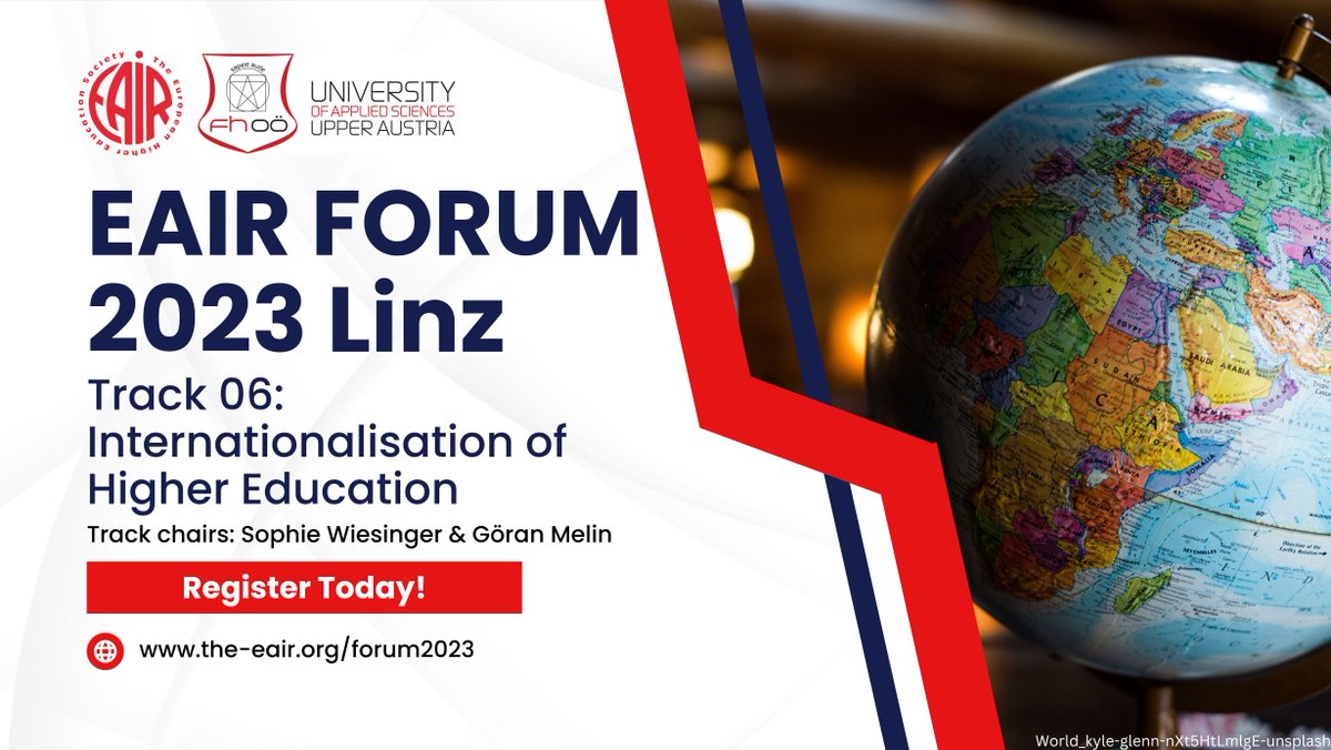 🌍 Be part of #EAIRForum2023 and explore "Internationalisation of Higher Education." How are HEIs shaping global impact? Let's find out together. Chaired by Sophie Wiesinger &amp; Göran Melin. More info: buff.ly/3QDbYRl 💫 

#EAIR2023 #Internationalisation #Strategy #Society