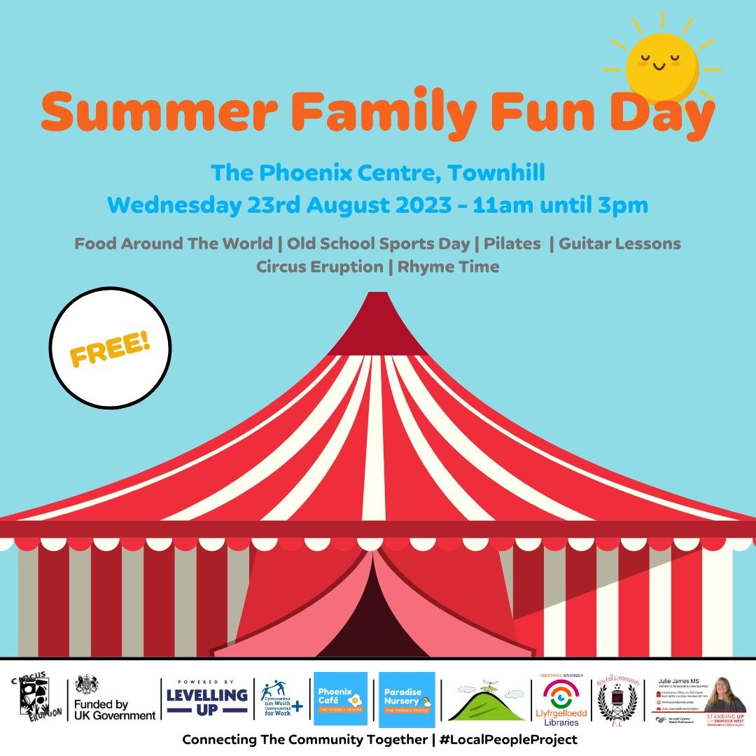 My staff and I are supporting the Summer Family Fun Day at the Phoenix Centre on 23rd August. There are lots of great activities on offer and we look forward to seeing you there.