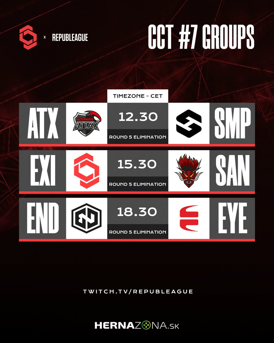 REPUBLEAGUE (@republeague) on Twitter photo Group Stage - Online Series 7 😉
▶️ Twitch.tv/REPUBLEAGUE 🫡
Like this post, if your fav team is playin!
<a href="/ATNattax/">ALTERNATE aTTaX</a>
<a href="/sangalgg/">Sangal</a>
<a href="/TeamEndpoint/">Endpoint CeX</a>
<a href="/EYEBALLERS/">EYEBALLERS</a>
#CSGO #Esports #Twitch #CS2 #Steam #Stream #Live Group Stage - Online Series 7 😉
▶️ Twitch.tv/REPUBLEAGUE 🫡
Like this post, if your fav team is playin!
<a href="/ATNattax/">ALTERNATE aTTaX</a>
<a href="/sangalgg/">Sangal</a>
<a href="/TeamEndpoint/">Endpoint CeX</a>
<a href="/EYEBALLERS/">EYEBALLERS</a>
#CSGO #Esports #Twitch #CS2 #Steam #Stream #Live
