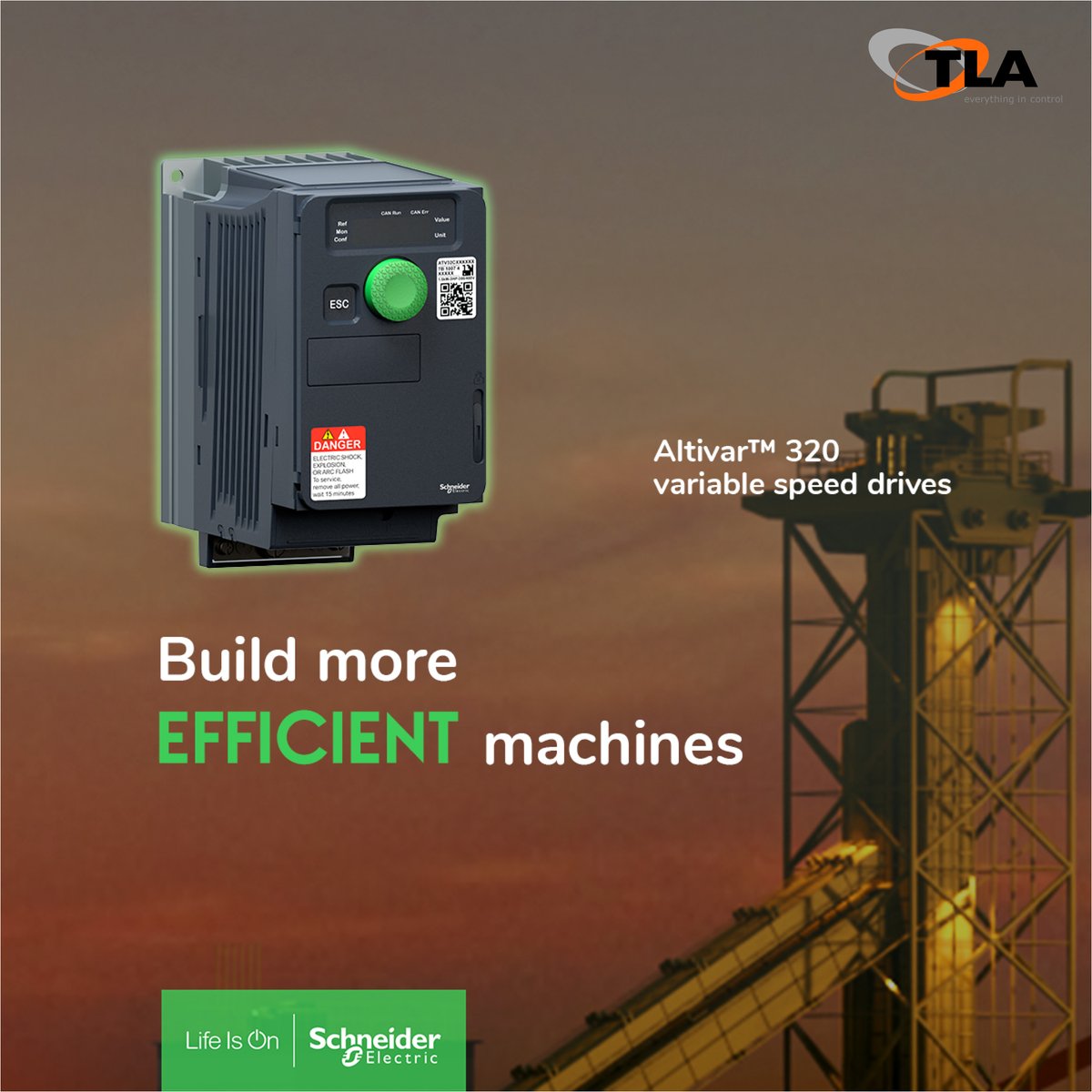 Powerful, robust and flexible - the Schneider Electric Altivar Machine ATV320 range of variable speed drives redefine possibilities for machine manufacturers for building more effective machines at optimized build costs 👇
#variablespeeddrives #automation #machinebuilding
