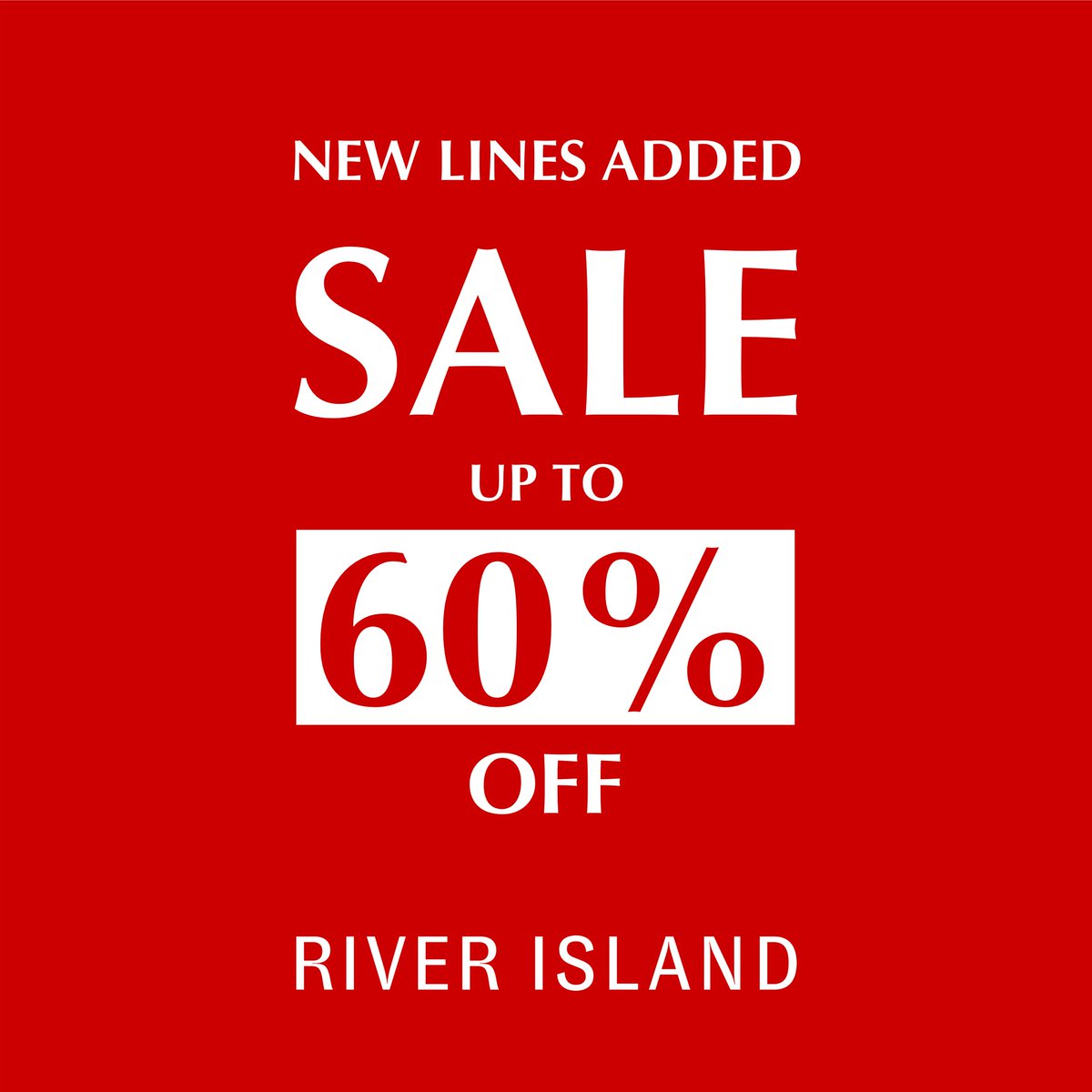 Loads of new lines added to the fantastic River Sale from today!  Get up to 60% off your favourite items.  Pop in today! 

#riverislandsale #riverisland #dublintown #yourcityyourilac
