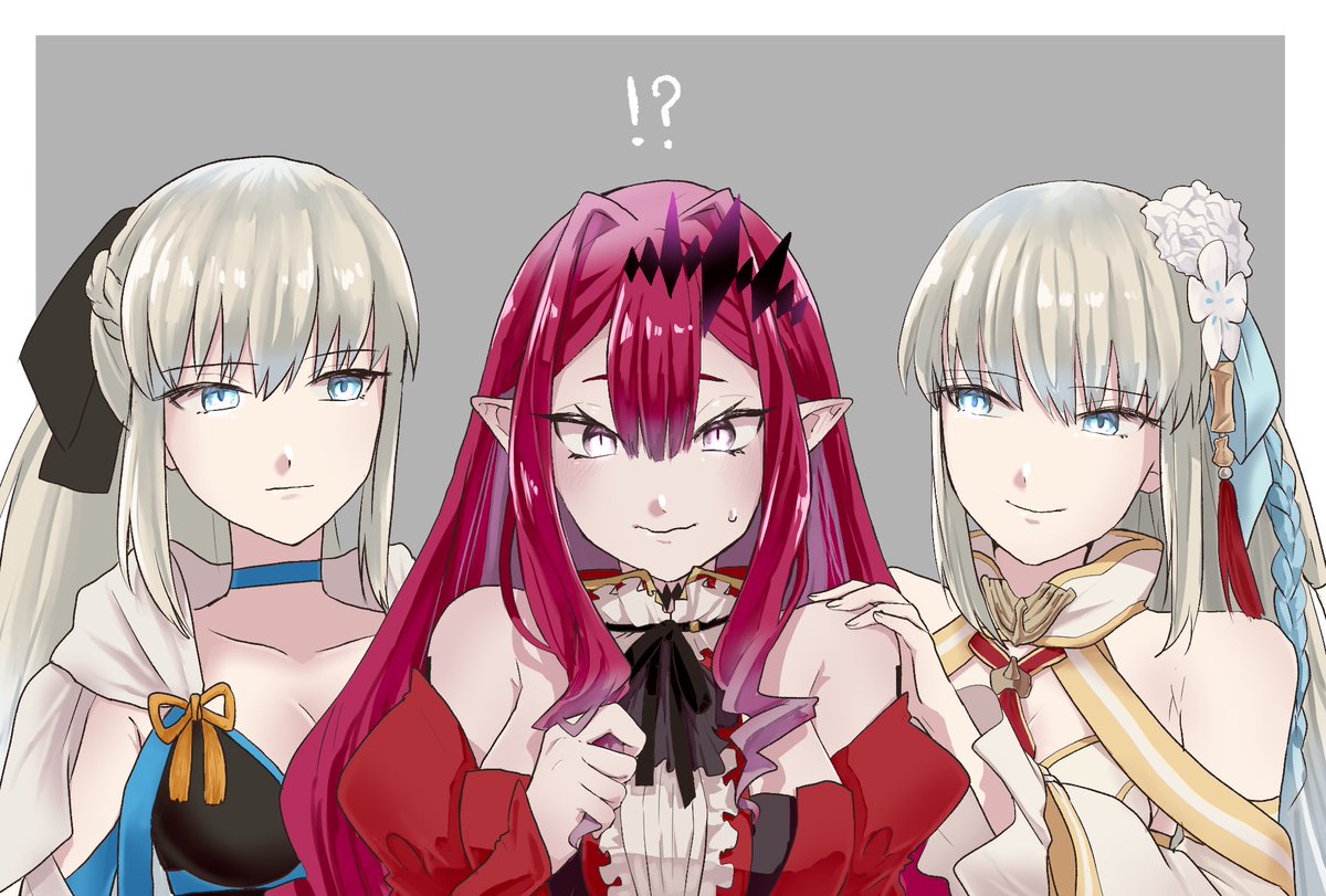 FGO「お母様に挟まれトリ子ちゃん   #FGO」|ﾅｿﾄｿﾞあばらむしのイラスト