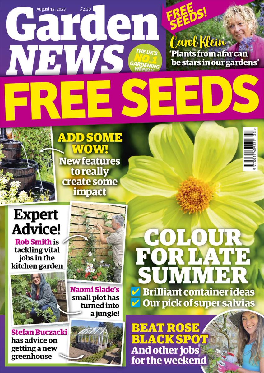 NEW ISSUE DAY! 🌱 COLOUR FOR LATE SUMMER ☀️

🟩 Brilliant container ideas
🟩 Our pick of super salvias

PLUS! What to do now in your garden, advice from our experts and so much more! Available at most newsagents and larger supermarkets.
#gardennews #gardening #gardenadvice