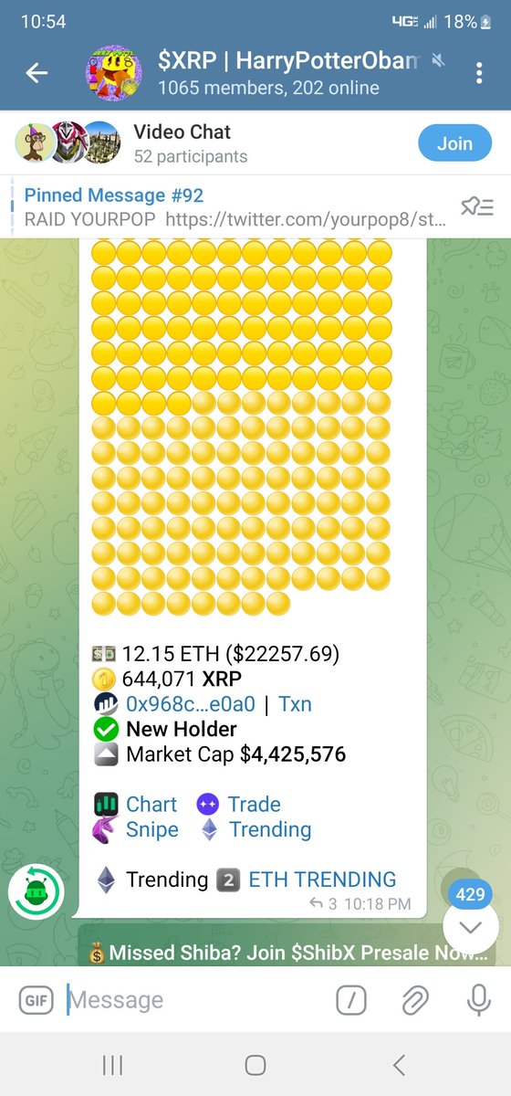 <a href="/HPOP8I/">HarryPotterObamaPacMan8Inu</a> <a href="/HPOP8I/">HarryPotterObamaPacMan8Inu</a> is absolutely going 🍌🥪 right now look at the buys 👀 wallets don't lie!! GET IN NOW!!!

t.me/HPOP8I

dextools.io/app/en/ether/p…

<a href="/AdamEShelton/">Adam Shelton (Captain)</a> 
<a href="/iambroots/">MOON KING B-ROOTS</a> <a href="/ianheinischmma/">Ian Heinisch</a> 
<a href="/Cryptic_Maestro/">Cryptic_Maestro</a> 
<a href="/realdogen/">Dōgen</a> 
<a href="/GuuGod777/">GuU (👑,👑)</a> 
<a href="/JakeGagain/">JAKE</a>