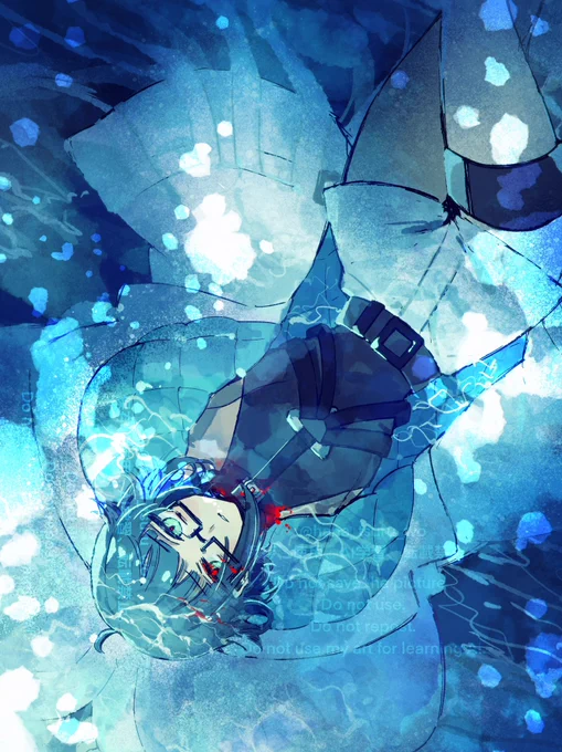 「skeb」青、ふよふよ  