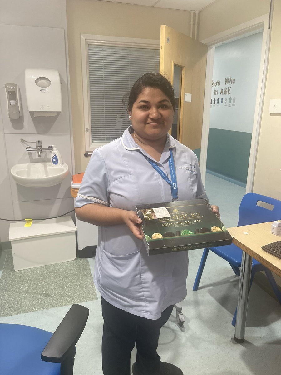For the excellent care I received on Sunday 
Thank you