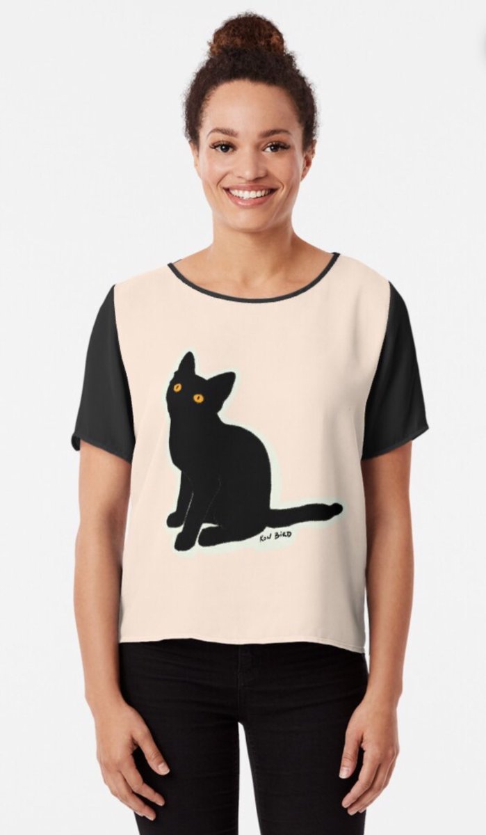 ferretrussell's tweet photo. Elevate your wardrobe with our chic black kitten illustration blouse! 😻👚 Now on Redbubble. Embrace the elegance and make a statement. Shop here: https://t.co/X41atb9Pl8.
 A must-have for cat lovers and fashion enthusiasts. Limited stock, act fast! https://t.co/tHbVjcSEwt