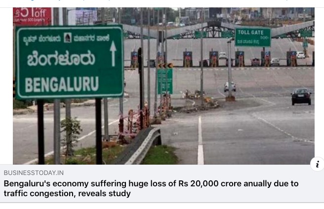 LACK OF PUBLIC TRSPORT / MASS TRANSIT, FROM LACK OF MASTERPLANNING, B'COS 'METROPOLITAN PLNG CMTE' MISSING FOR 3 DECADES!

TIME LOST BY INCOMPETENCE IN GOVERNANCE!  WHO PAYS THE PRICE?

@business_today @CMofKarnataka @DKShivakumar @rajeevgowda @ravichandar
businesstoday.in/latest/economy…