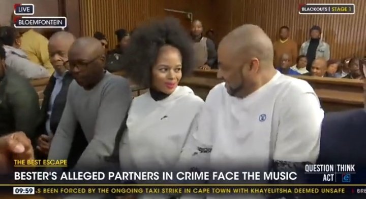 Am_Blujay's tweet photo. Find someone who looks at you the way Dr Nandipha looks at Thabo Bester, she is a gone girl this one, given a chance she would break him out again https://t.co/XQtvvRXAup