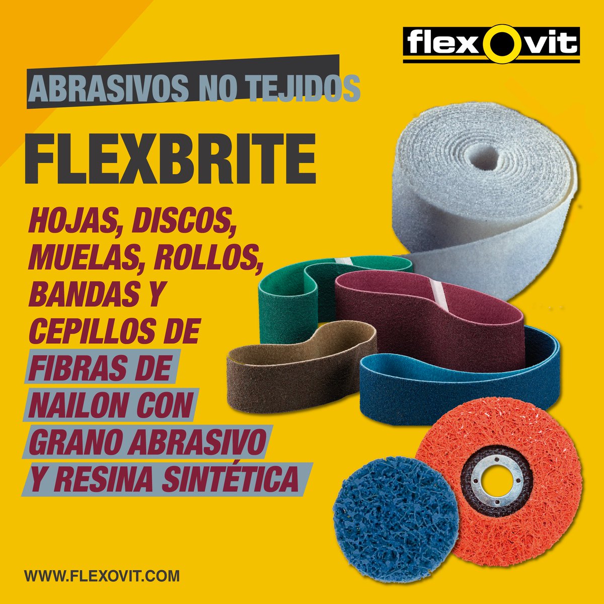 💥Las posibilidades y versatilidad de los productos No Tejidos #Flexovit nos impulsa a ampliar constantemente nuestra oferta y a diseñar productos cada vez más innovadores.
📰: loom.ly/zu0yj-M
 ¡😉 No hay superficie que se nos resista!
#FlexovitAbrasivosEspaña