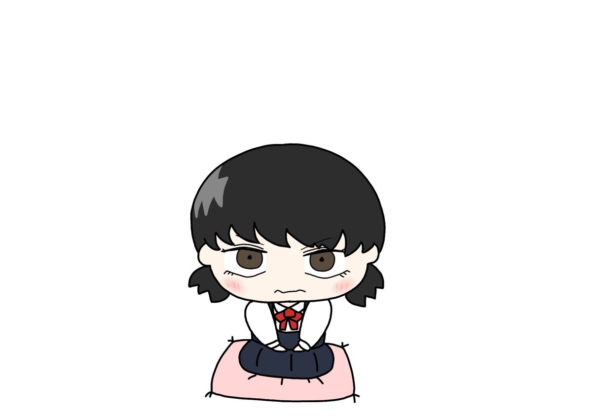 1girl solo black hair pinafore dress white background twintails chibi  illustration images