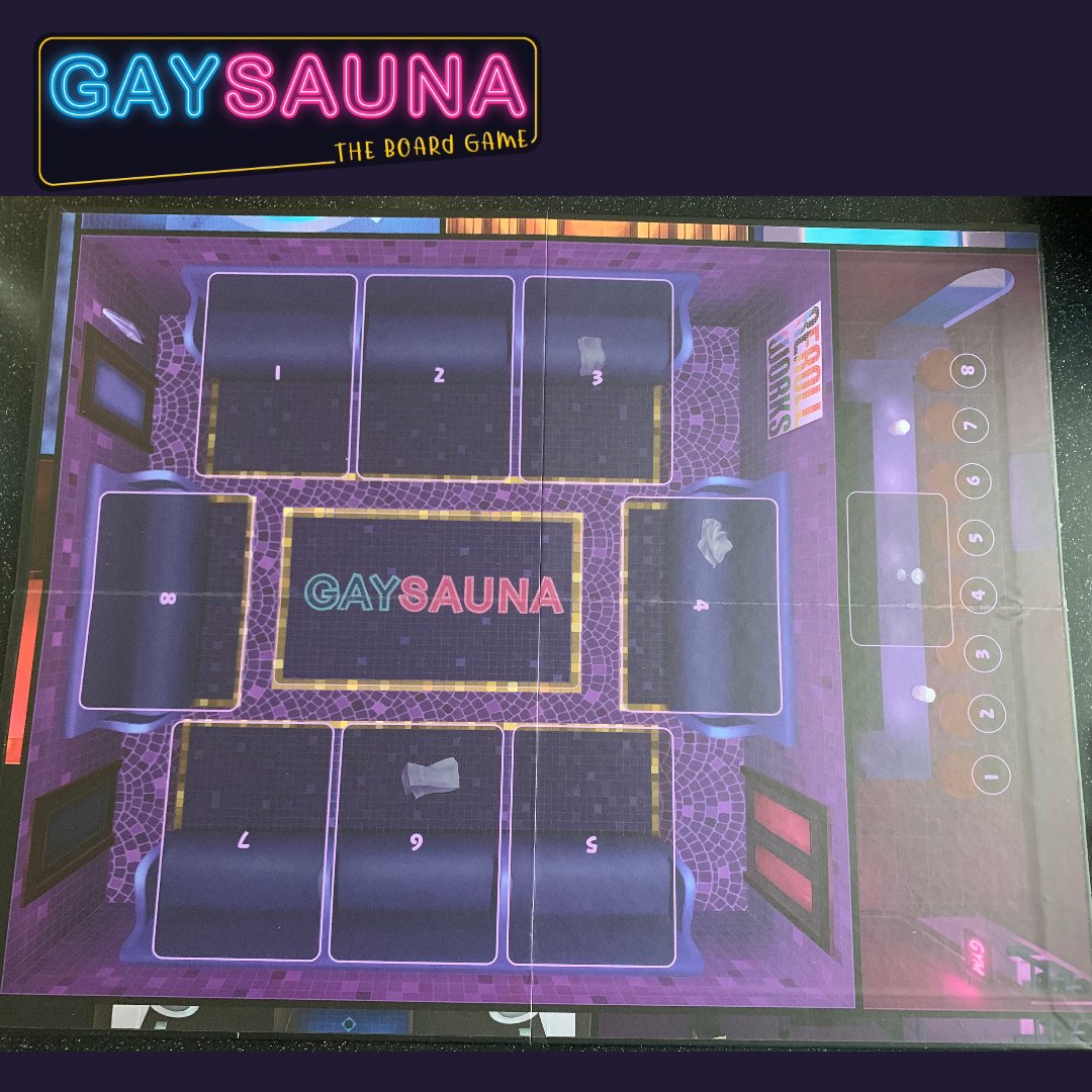 I'm just in love with this game board! 😍

There are so many awesome details Jose was able to put into the artwork it's better than I could have ever imagined.

Gay Sauna the Board Game is available to order now - shop.gaysaunatheboardgame.com