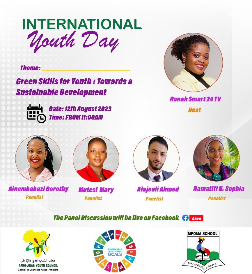 This Saturday, we're coming together to celebrate International Youth Day happening at @MpomaGirls under the theme 'Green Skills for Youth: Towards a Sustainable World!' 
#InternationalYouthDay #GreenSkillsForYouth #SustainableWorld #AAYC #MpomaSchool #YouthForChange