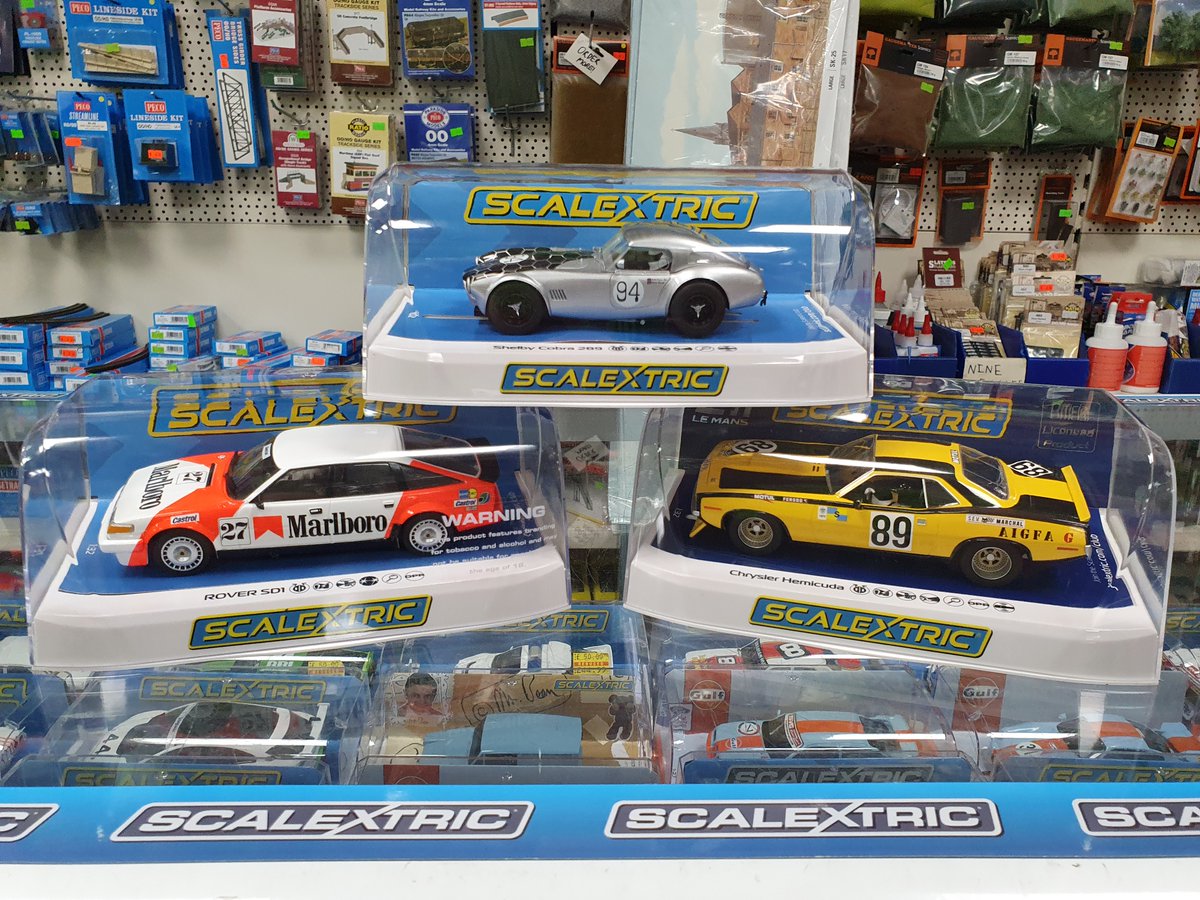 ModelWorldKent's tweet image. *New Stock*

Chrysler Hemicuda - Lemans 1975
Rover SD1 - 1985 French Supertourisme
Shelby Cobra 289 - CSX2201- Snake Eyes

Pop in store or give us a call on 01795 410630 for more information!
#scalextric #scalextriccars #modelworld #shoplocal #chrysler #roversd1 #shelbycobra289