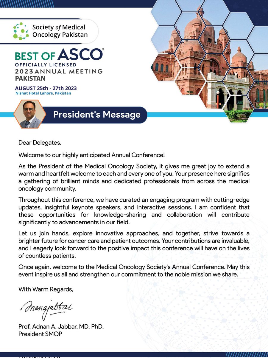 Society of Medical Oncology Pakistan tweet media