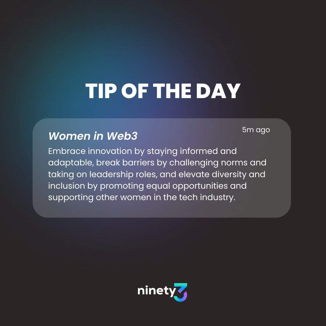Ninety3io's tweet photo. Embrace innovation, break barriers, and elevate diversity https://t.co/WmXaqf0a3s