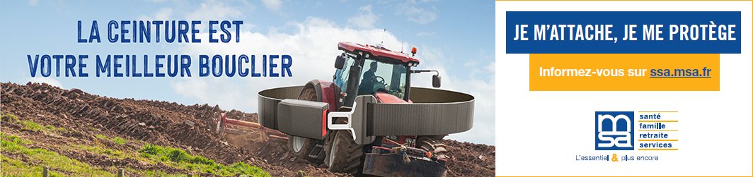 #MSAAuvergne s'engage pour le port de la ceinture à bord des engins🚜. 
Dans la plupart des accidents graves, les conducteurs n'avaient pas attachés leur ceinture. 
Sur la route comme dans les champs, restons prudents !
👉 + d'infos : lc.cx/3wPsMb