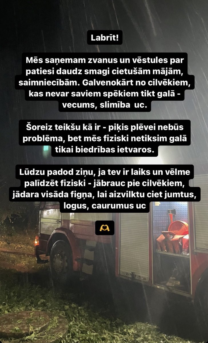 BTaviDraugi's tweet photo. Draugi! Paldies par ziedojumiem, paldies par to, ka dalieties ar ziņu! Diemžēl aiz vien vairāk saņēmām zvanus par mājokļiem, kuri ir palikusi bez jumtiem, logiem un lietus negrasās rimties. Palīdzīgas rokas ir dikti nepieciešamas! Raksti, ja vari kā līdzēt!✉️ https://t.co/KCPbyGcG7e