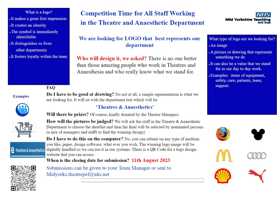 💡💡💡💡💡💡💡💡💡💡💡💡💡💡💡💡💡Attention all Theatre, PACU and Anaesthetic Staff at MYTT!
The logo competition ends on the 11th of August